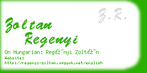 zoltan regenyi business card